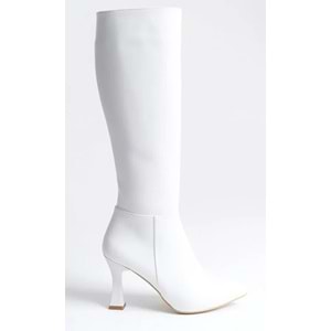 Feles Diz Altı Topuklu Sivri Burun Kadın Çizme