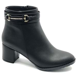 Feles Yanı İnce Taş Tokalı Klasik Topuklu Kadın Bot