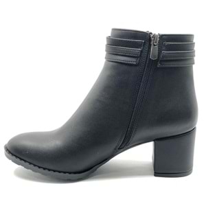 Feles Yanı İnce Taş Tokalı Klasik Topuklu Kadın Bot