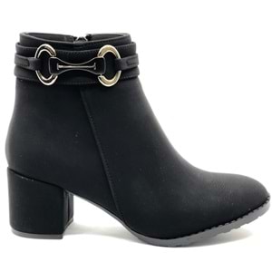 Feles Yanı Tokalı Klasik Topuklu Kadın Bot