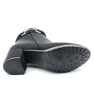 Feles Yanı Tokalı Klasik Topuklu Kadın Bot