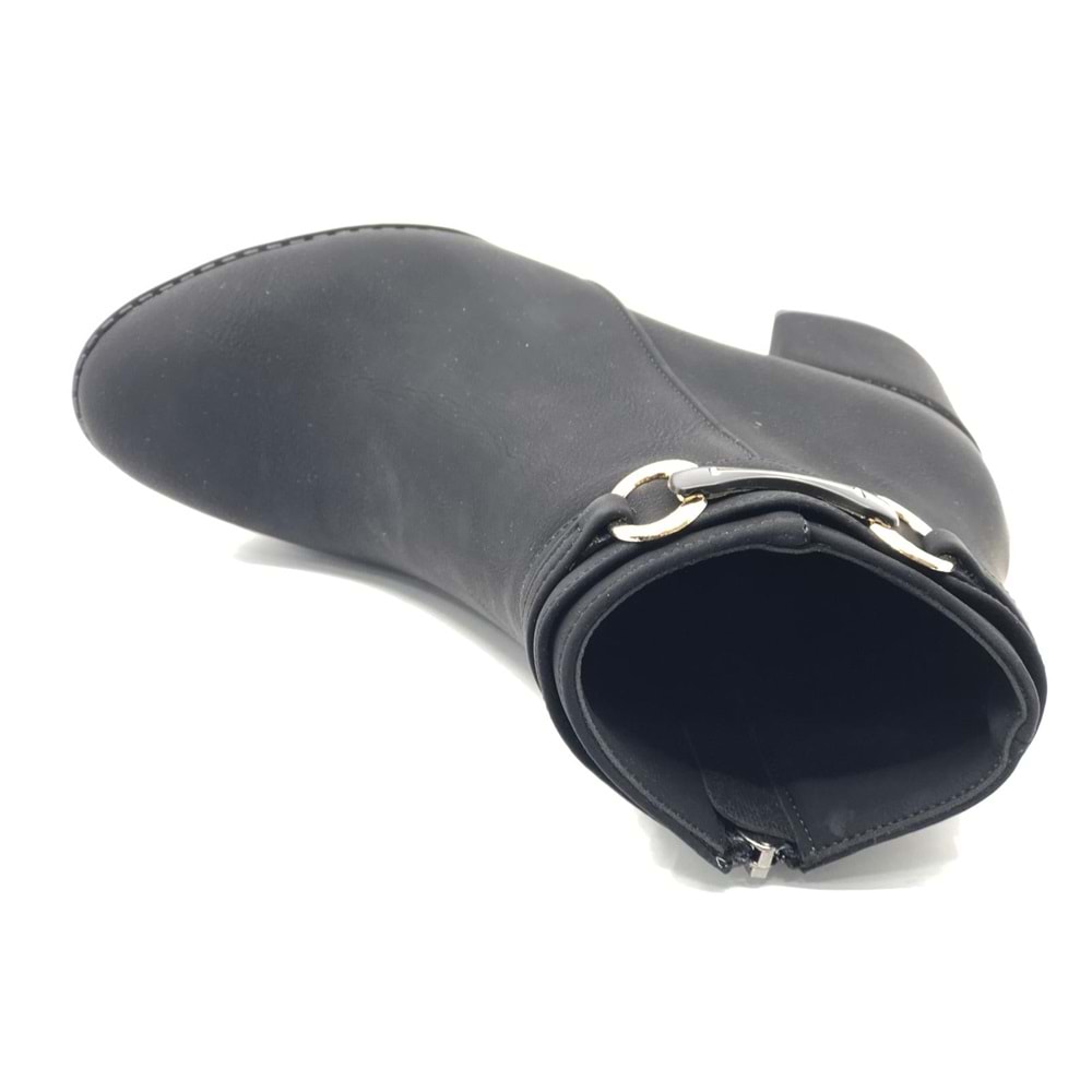 Feles Yanı Tokalı Klasik Topuklu Kadın Bot