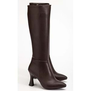 Feles Diz Altı Topuklu Sivri Burun Kadın Çizme