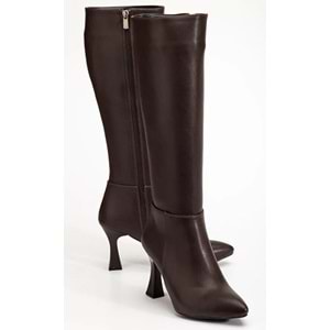Feles Diz Altı Topuklu Sivri Burun Kadın Çizme