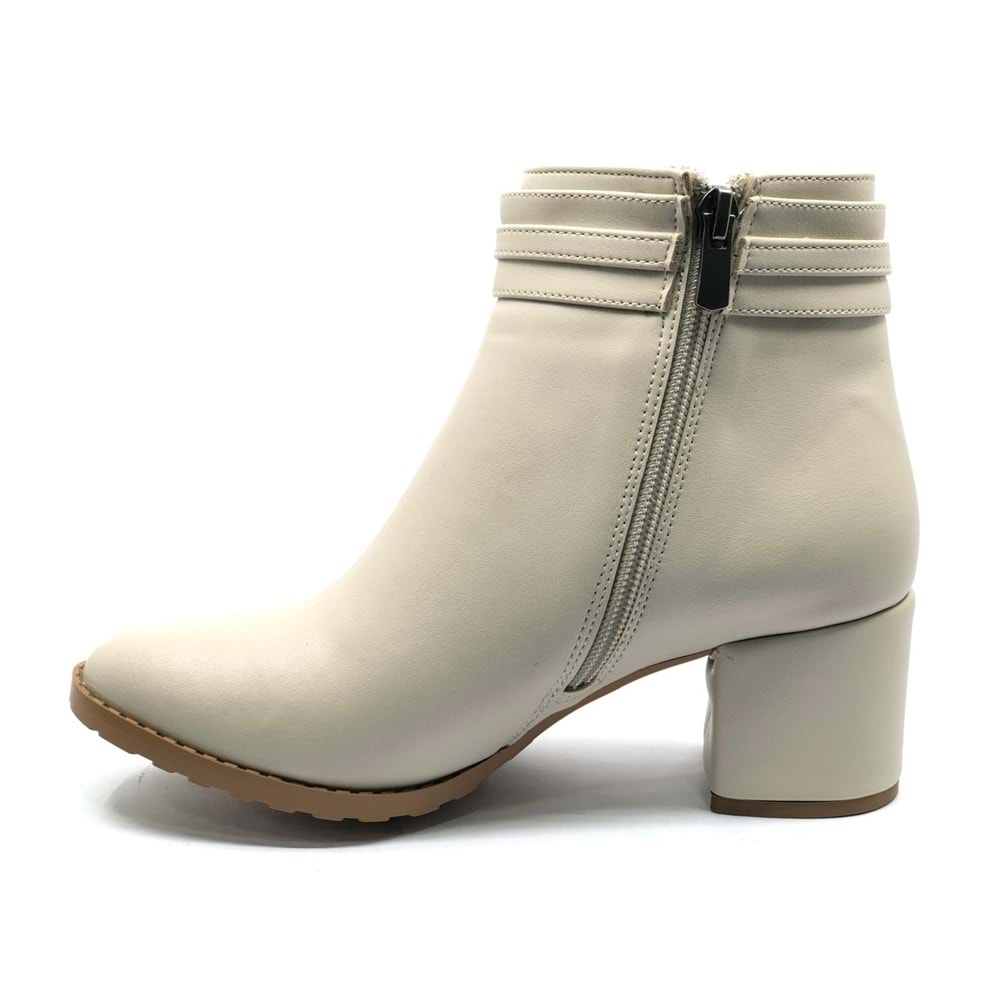 Feles Yanı İnce Taş Tokalı Klasik Topuklu Kadın Bot