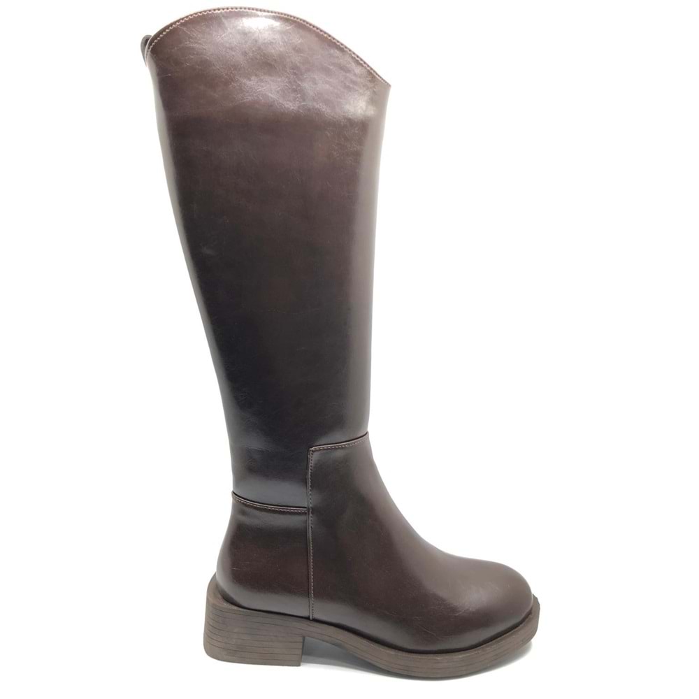 Feles Binici Düz Taban Rugan Fermuarlı Kadın Çizme