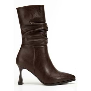 Feles Yandan Fermuarlı Büzgülü Kadın Çizme