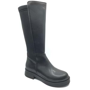 Seribo Binici Düz Taban Arkası Streç Fermuarlı Kadın Çizme