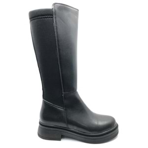 Seribo Binici Düz Taban Arkası Streç Fermuarlı Kadın Çizme