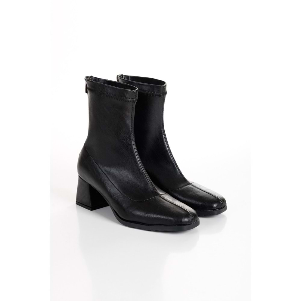 Seribo Arkadan Fermuarlı Streç Kadın Bot