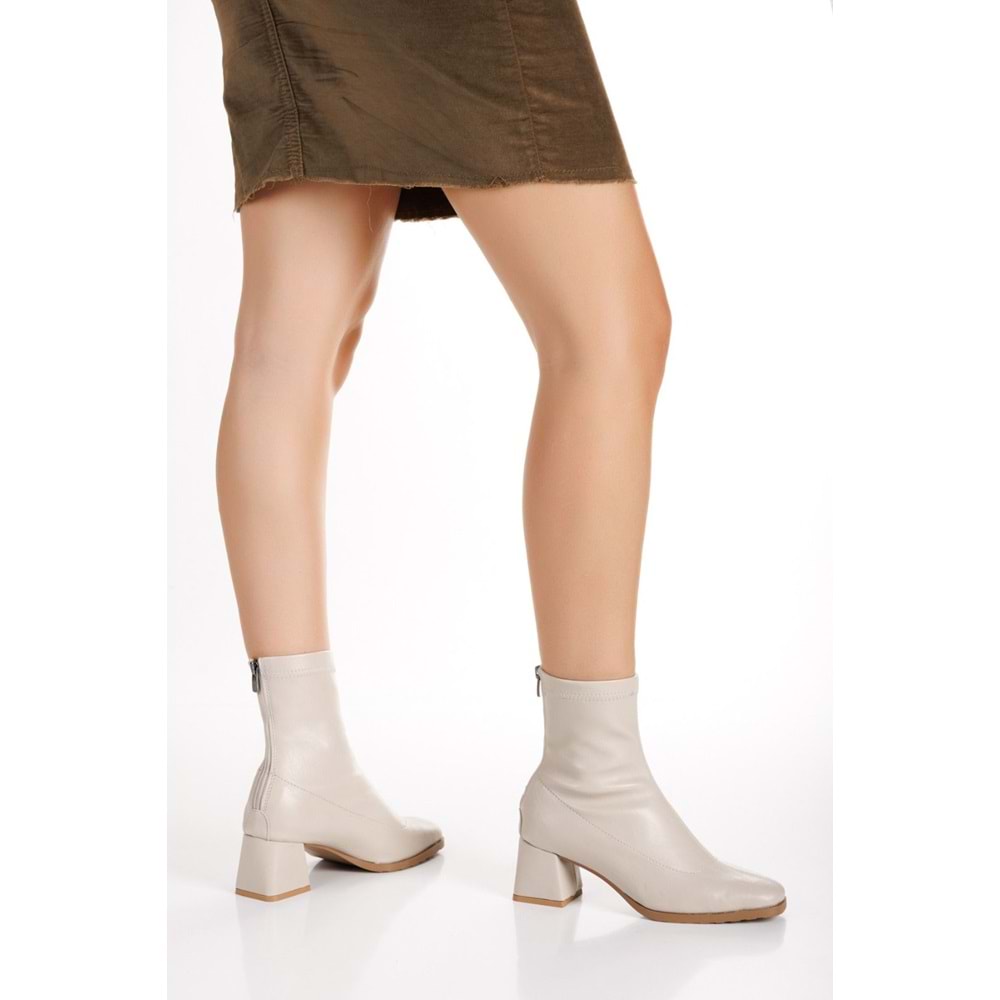 Seribo Arkadan Fermuarlı Streç Kadın Bot