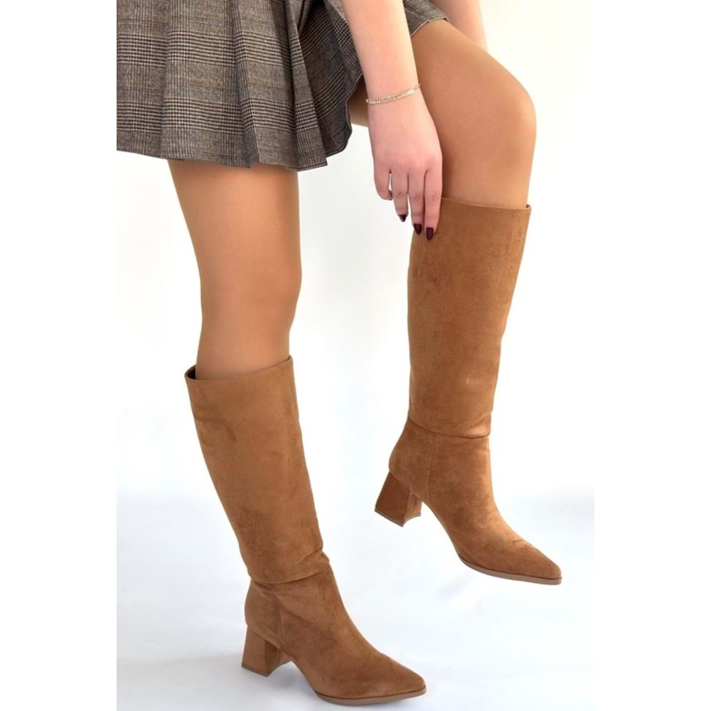 Seribo Sivri Burun Fermuarsız Kadın Çizme