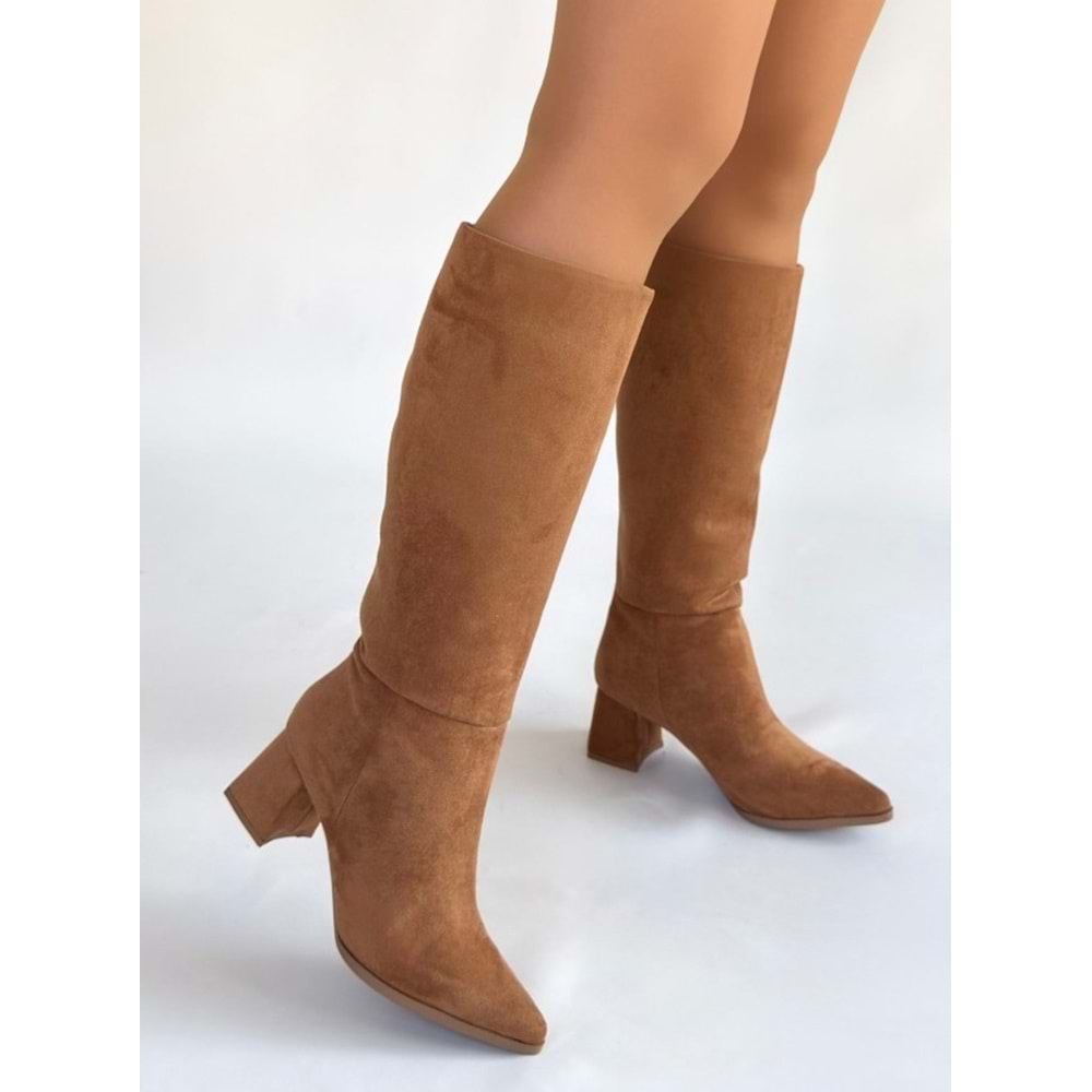 Seribo Sivri Burun Fermuarsız Kadın Çizme