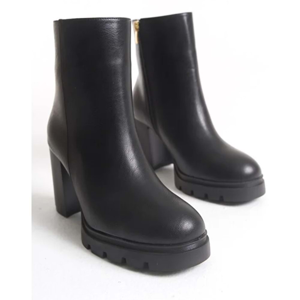 Feles Kalın Topuklu Oval Burun Kadın Bot