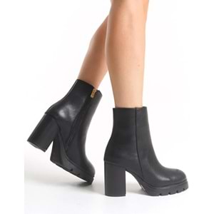 Feles Kalın Topuklu Oval Burun Kadın Bot