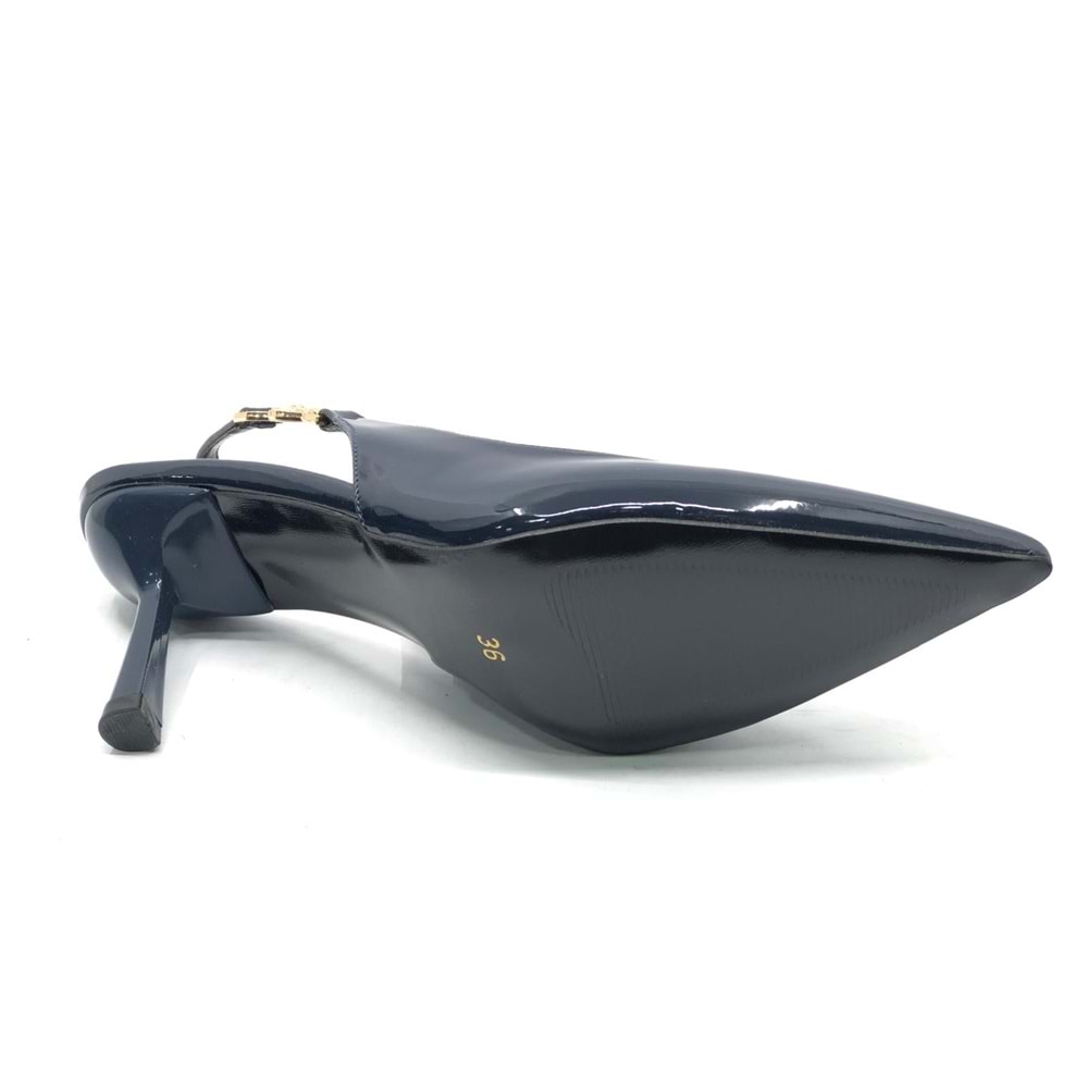 Feles Yan Toka Detaylı Arkası Açık Stiletto Kadın Topuklu Ayakkabı