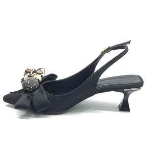 Feles Fular Kurdela Detaylı Arkası Açık Stiletto Kadın Topuklu Ayakkabı