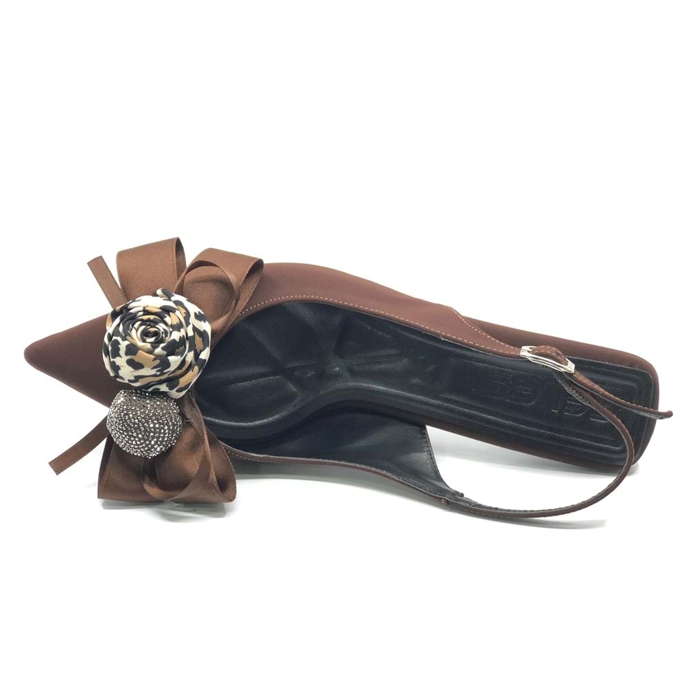 Feles Fular Kurdela Detaylı Arkası Açık Stiletto Kadın Topuklu Ayakkabı