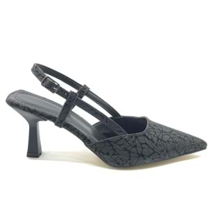 Mehtap Kırışık Arkası Açık Stiletto Kadın Topuklu Ayakkabı