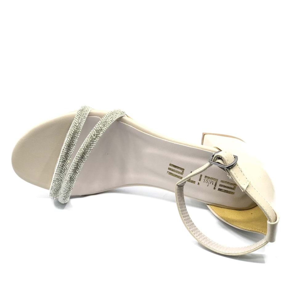 Mehtap Çift Şerit Taşlı 4 cm Topuklu Kadın Abiye Ayakkabı