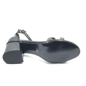 Mehtap Çift Şerit Taşlı 4 cm Topuklu Kadın Abiye Ayakkabı