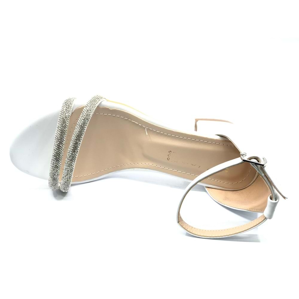 Mehtap Çift Şerit Taşlı 4 cm Topuklu Kadın Abiye Ayakkabı