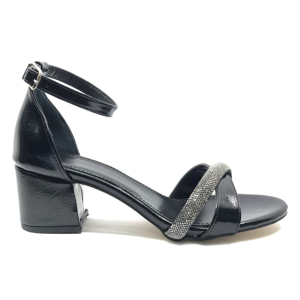 Mehtap Şerit Taşlı 4 cm Topuklu Kadın Abiye Ayakkabı