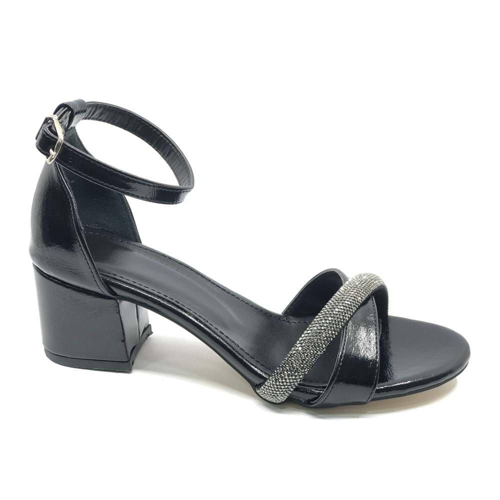 Mehtap Şerit Taşlı 4 cm Topuklu Kadın Abiye Ayakkabı