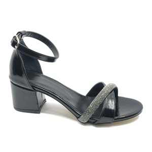 Mehtap Şerit Taşlı 4 cm Topuklu Kadın Abiye Ayakkabı
