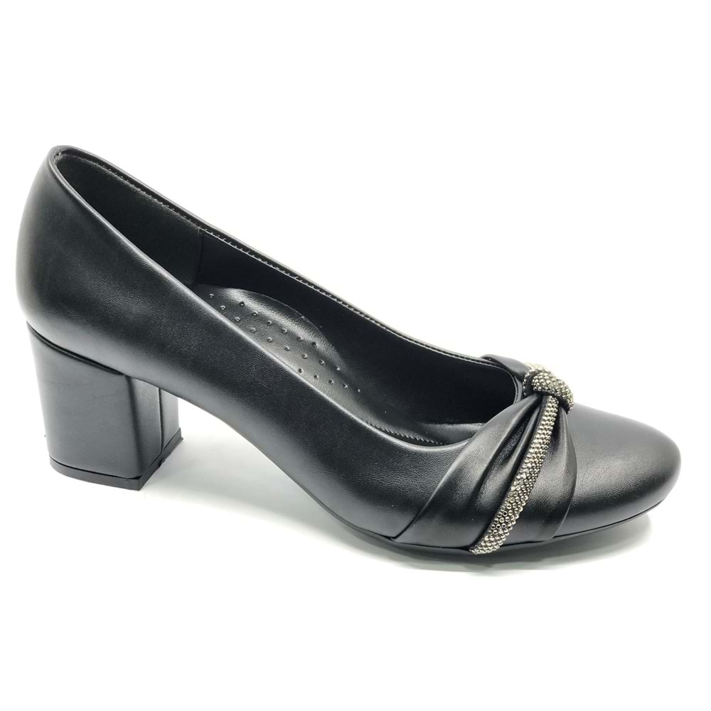 Mehtap Şerit Düğüm Taşlı Klasik Kadın Topuklu Ayakkabı