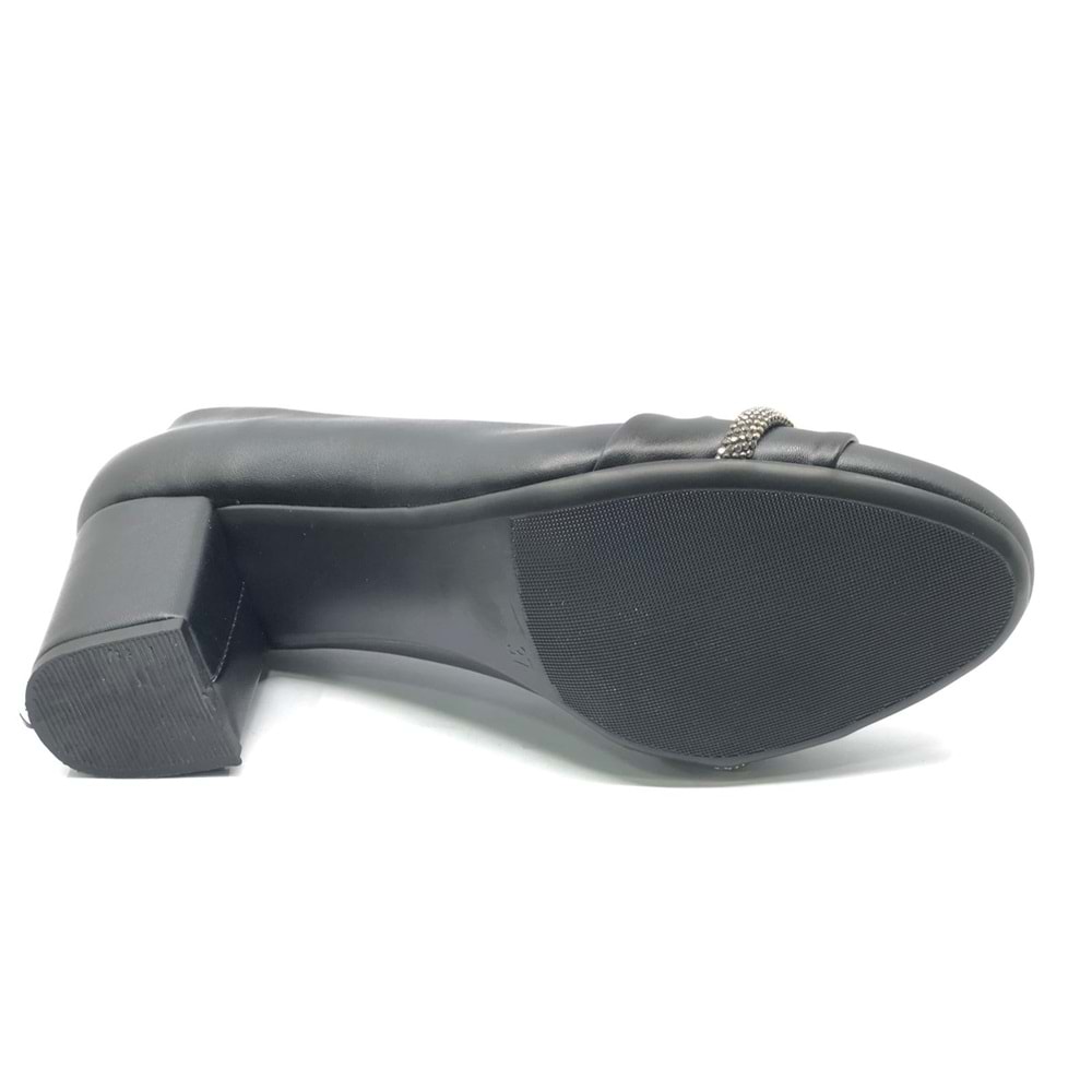 Mehtap Şerit Düğüm Taşlı Klasik Kadın Topuklu Ayakkabı