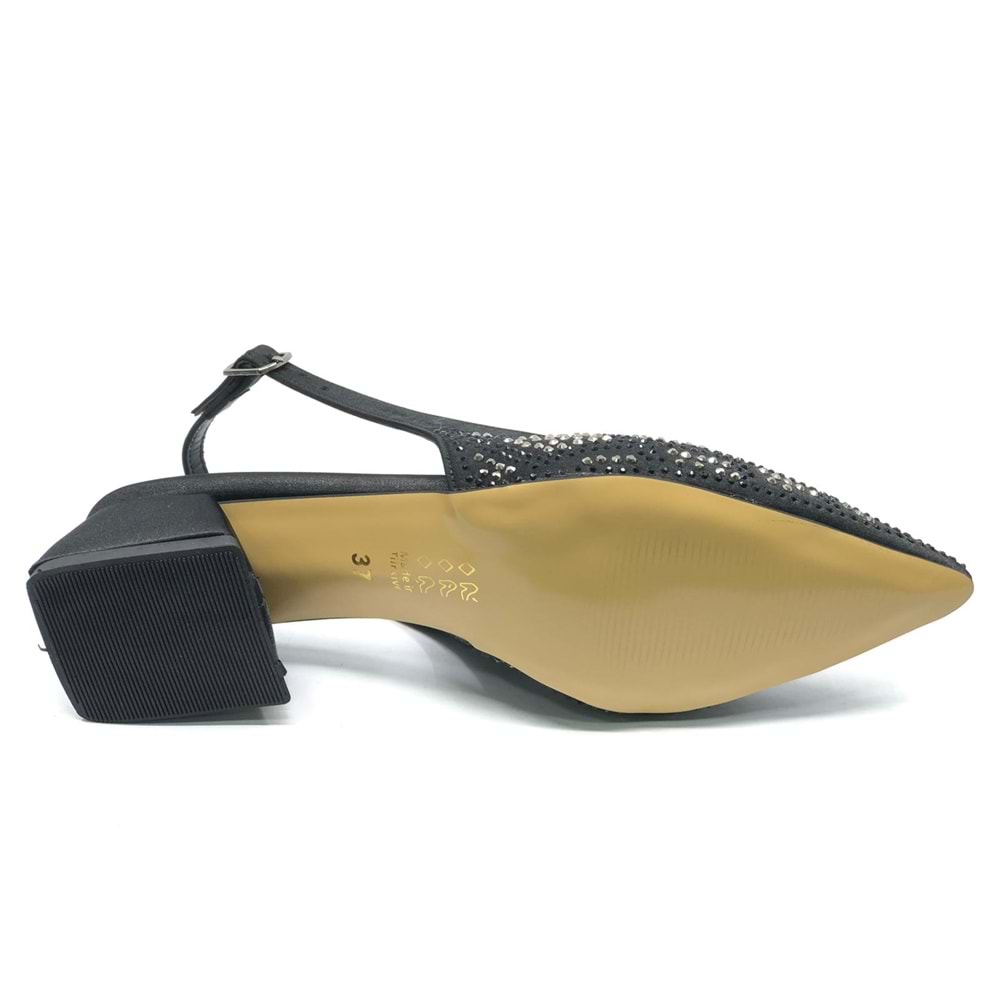 Mehtap Taş Detaylı Arkası Açık Klasik Kadın Topuklu Ayakkabı