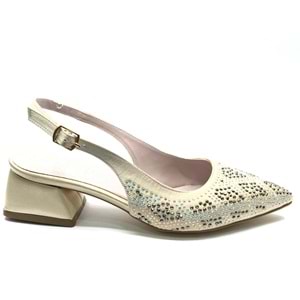 Mehtap Taş Detaylı Arkası Açık Klasik Kadın Topuklu Ayakkabı