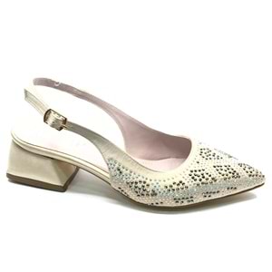 Mehtap Taş Detaylı Arkası Açık Klasik Kadın Topuklu Ayakkabı