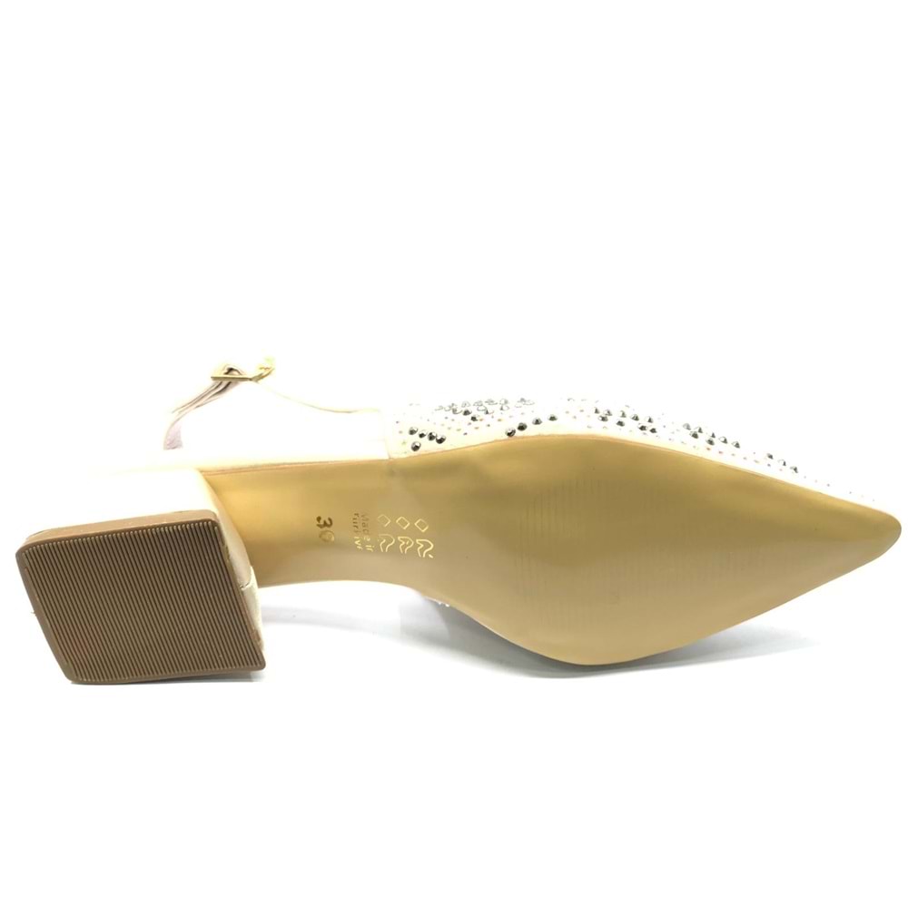 Mehtap Taş Detaylı Arkası Açık Klasik Kadın Topuklu Ayakkabı