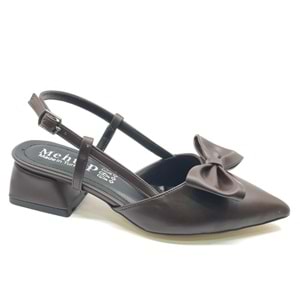 Mehtap Arkası Açık Fiyonk Detaylı Klasik Kadın Topuklu Ayakkabı