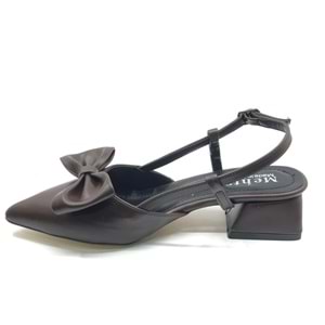 Mehtap Arkası Açık Fiyonk Detaylı Klasik Kadın Topuklu Ayakkabı