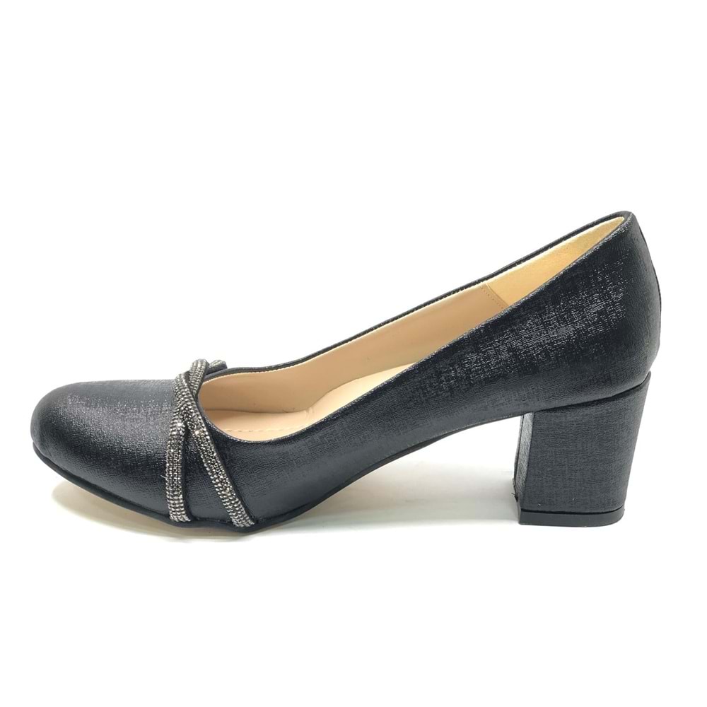 İremsu Çapraz Şerit Taş Detaylı Klasik Kadın Topuklu Ayakkabı