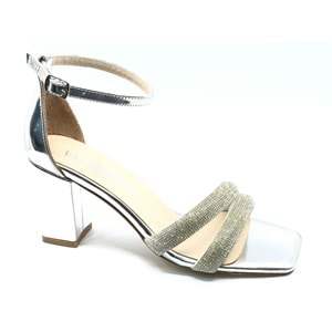 İremsu Çift Şerit Taşlı Topuklu Kadın Abiye Ayakkabı