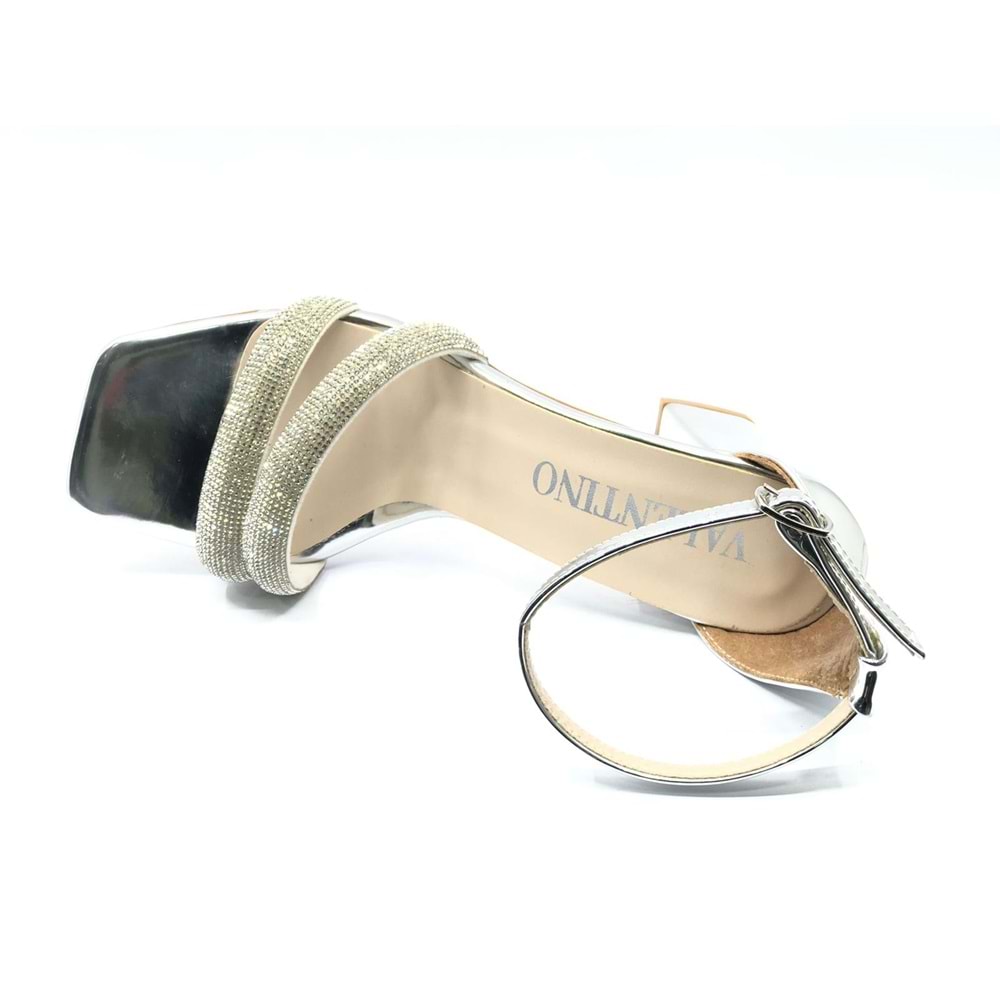 İremsu Çift Şerit Taşlı Topuklu Kadın Abiye Ayakkabı