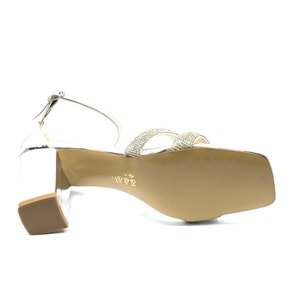 İremsu Çift Şerit Taşlı Topuklu Kadın Abiye Ayakkabı