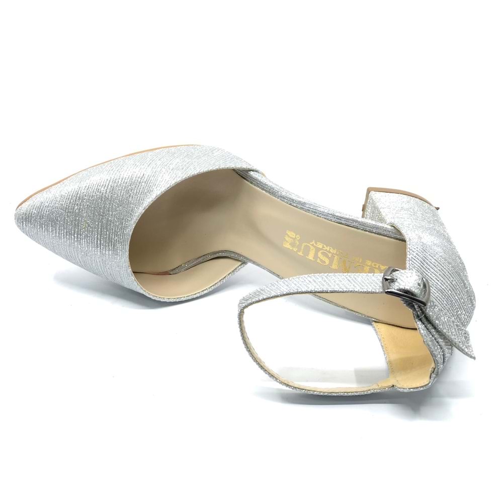 İremsu Çupra Saten Detaylı 5 Cm Topuklu Stiletto Kadın Topuklu Ayakkabı