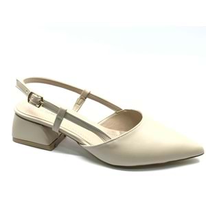 Mehtap Arkası Açık Fiyonk Detaylı Klasik Kadın Topuklu Ayakkabı