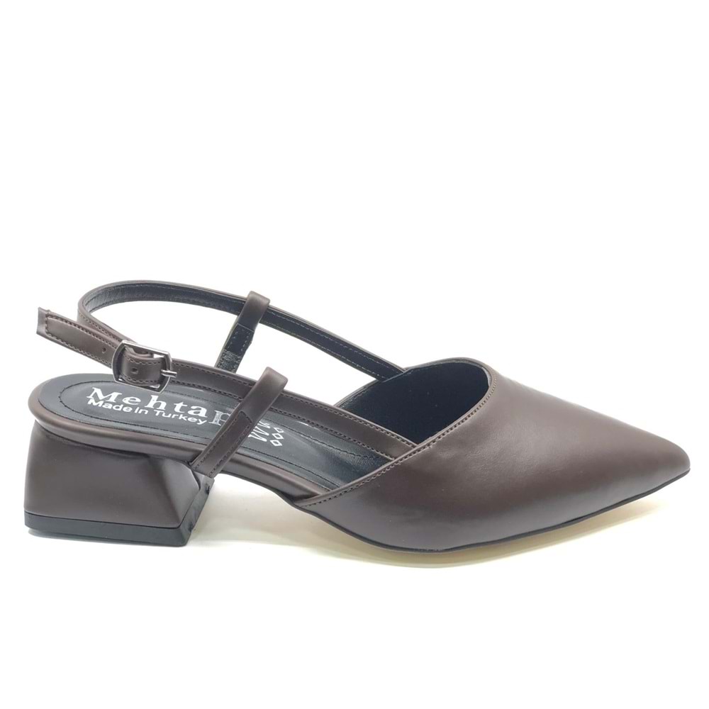 Mehtap Arkası Açık Fiyonk Detaylı Klasik Kadın Topuklu Ayakkabı