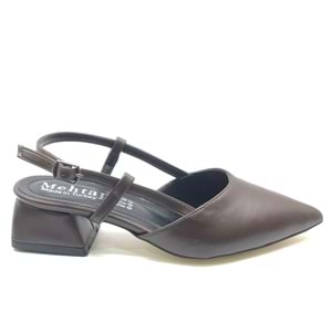 Mehtap Arkası Açık Fiyonk Detaylı Klasik Kadın Topuklu Ayakkabı