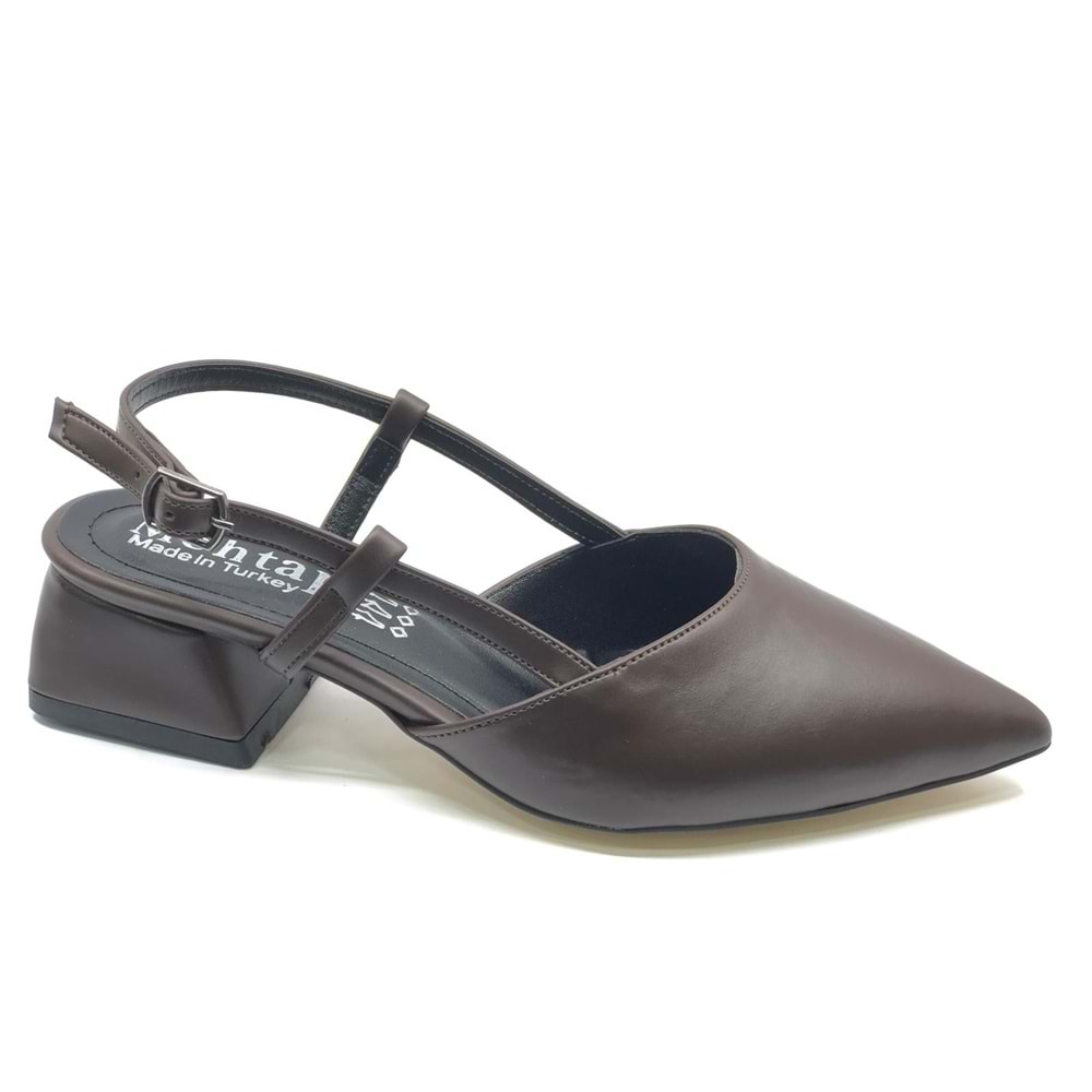 Mehtap Arkası Açık Fiyonk Detaylı Klasik Kadın Topuklu Ayakkabı