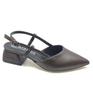 Mehtap Arkası Açık Fiyonk Detaylı Klasik Kadın Topuklu Ayakkabı