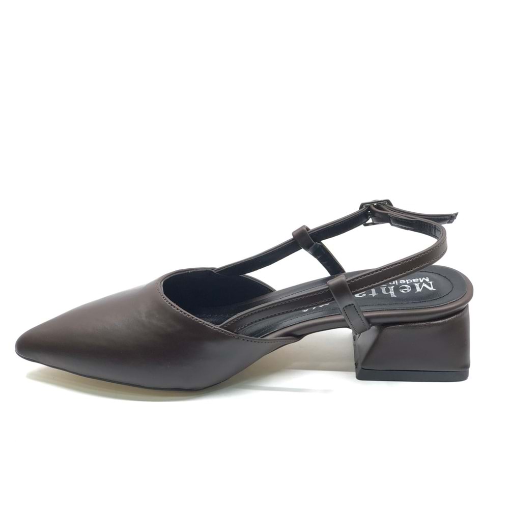 Mehtap Arkası Açık Fiyonk Detaylı Klasik Kadın Topuklu Ayakkabı