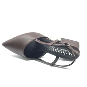 Mehtap Arkası Açık Fiyonk Detaylı Klasik Kadın Topuklu Ayakkabı