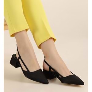 Mehtap Arkası Açık Fiyonk Detaylı Klasik Kadın Topuklu Ayakkabı